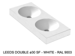 Plan vasque double lavabo circulaire ⦰ 30 cm sur mesure Largeur 100 à 201 x P 40 à 51 cm Finition lisse 10 couleurs au choix, Anti bactérien Résine Akrytan® Livraison Offerte.